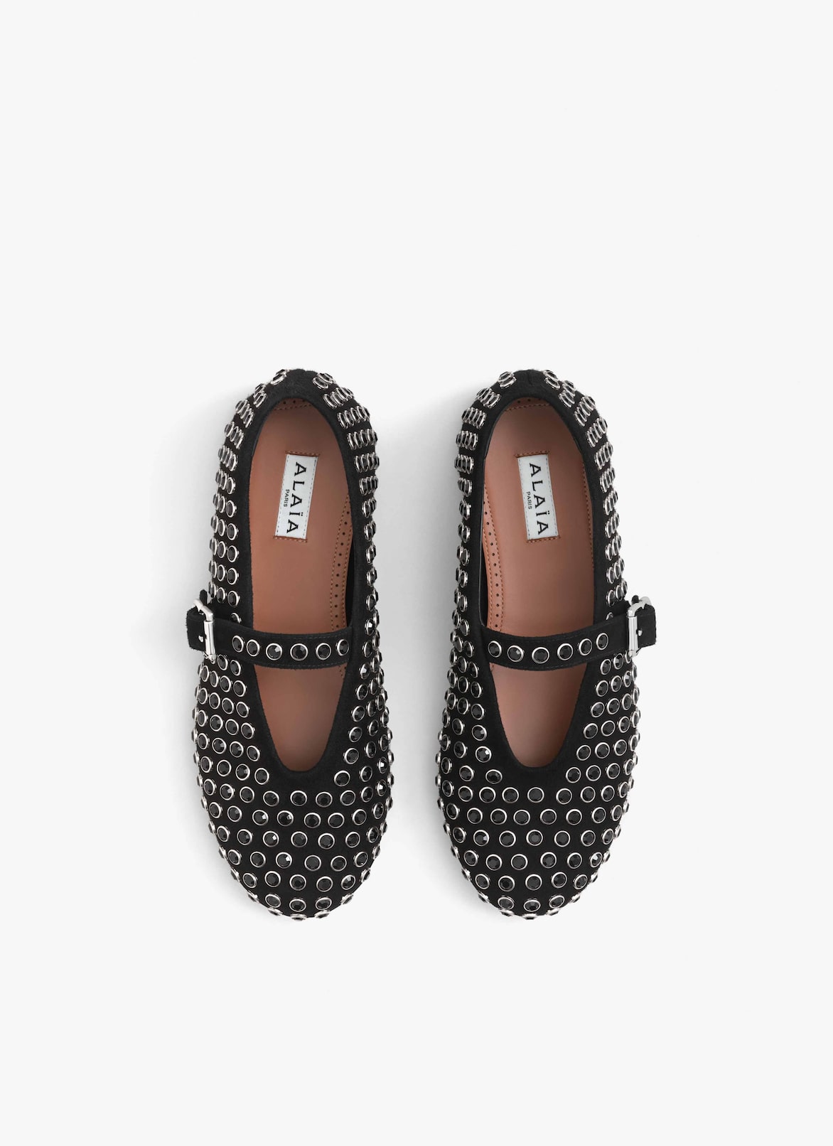 STRASS BALLET FLATS ALAÏA BLACK STRASS BALLET FLATS